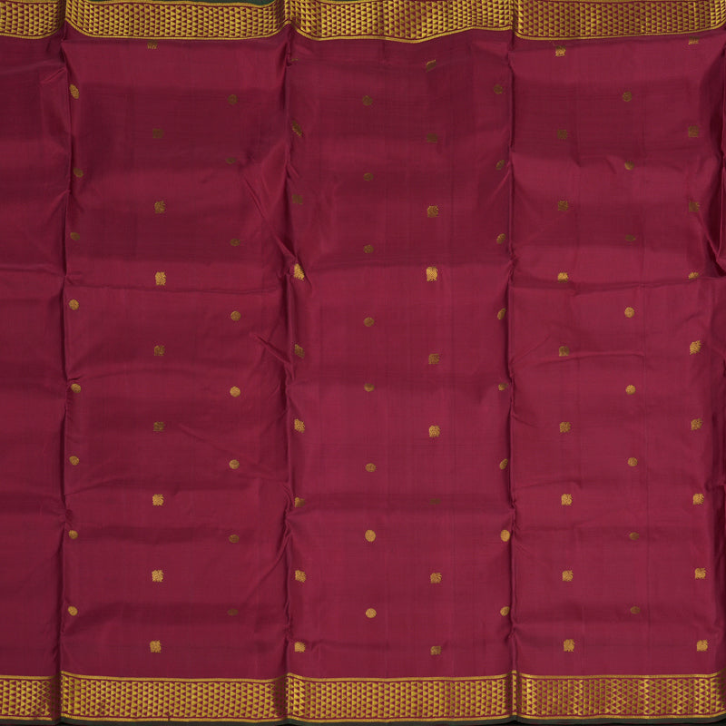 Hayagrivas Handloom Maroon Kanjivaram Ten Yards Silk Saree with Manthalir Selvedge KBE995I10-1