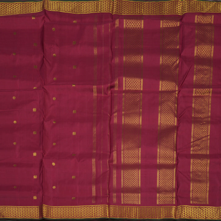 Hayagrivas Handloom Maroon Kanjivaram Ten Yards Silk Saree with Manthalir Selvedge KBE995I10-1