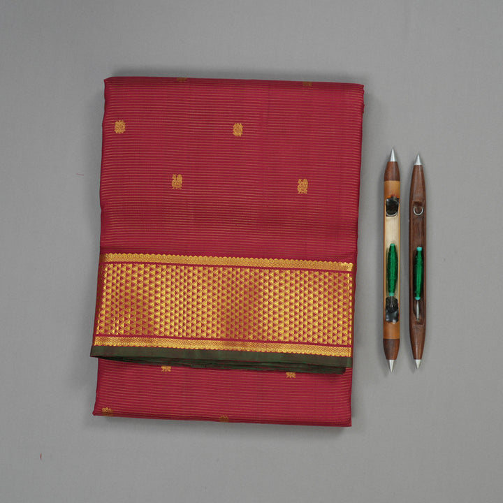 Hayagrivas Handloom Maroon Kanjivaram Ten Yards Silk Saree KBE995I11-1
