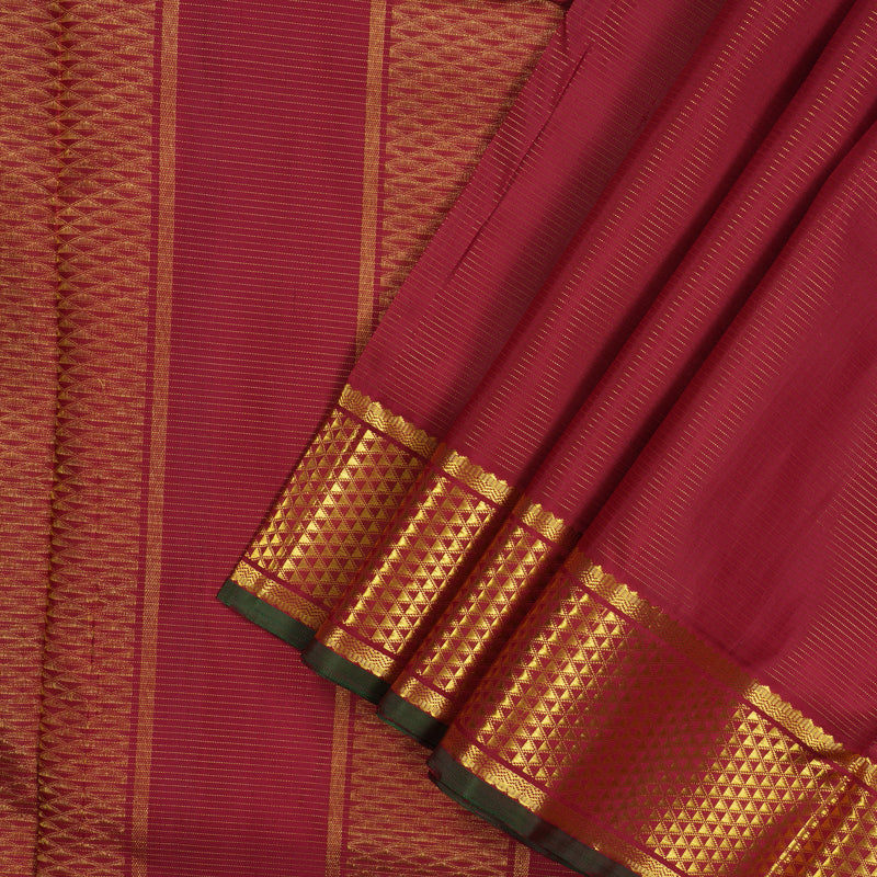 Hayagrivas Handloom Maroon Kanjivaram Ten Yards Silk Saree KBE995I11-1