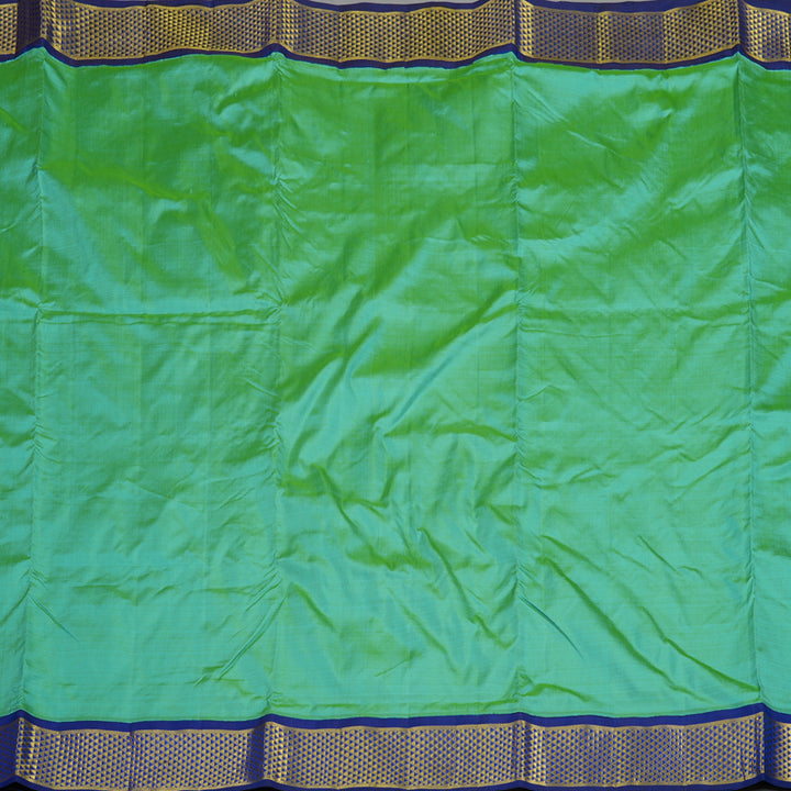 Hayagrivas Handloom Dual Tone (Green & Yellow) Kanjivaram Ten Yards Silk Saree KBE995I2-2