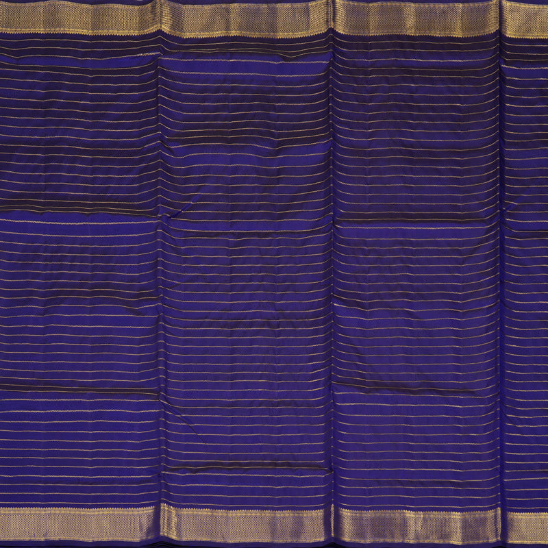 Hayagrivas Handloom Royal Blue Kanjivaram Ten Yards Silk Saree KBE997I8-1
