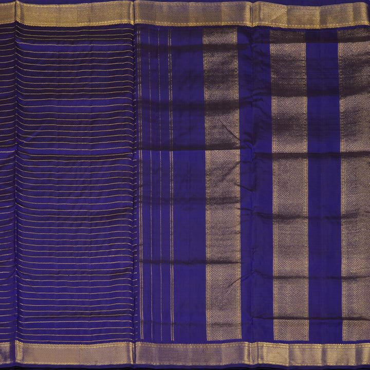 Hayagrivas Handloom Royal Blue Kanjivaram Ten Yards Silk Saree KBE997I8-1