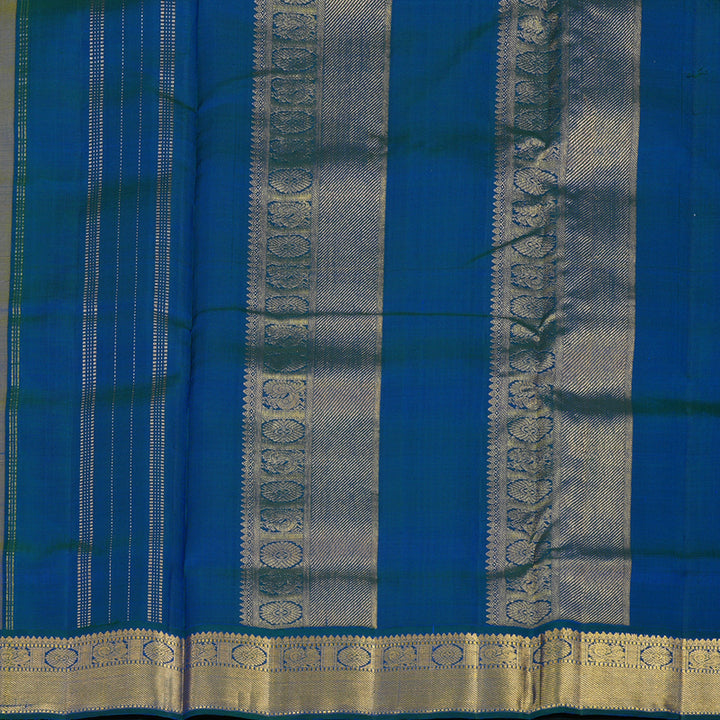 Hayagrivas Handloom Kanjivaram Mango Yellow Ten Yards Silk Saree with Mayilkazhuthu Border KBE997I9-1