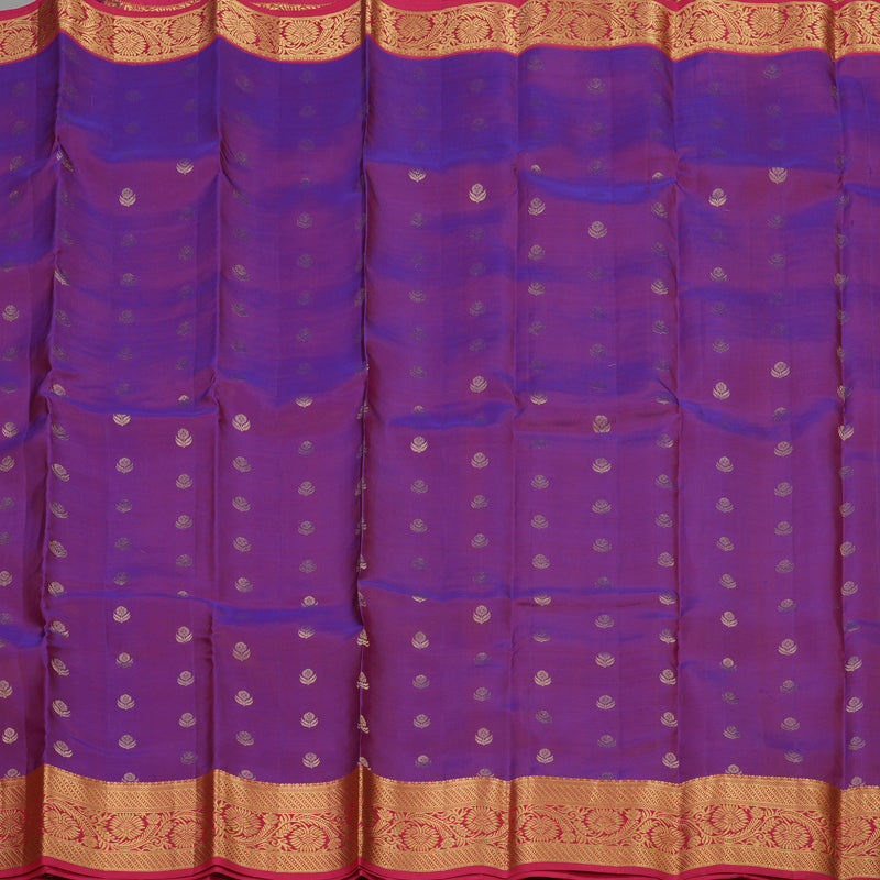Hayagrivas Handloom Kanjivaram Silk Saree in Purple with Dark Pink Border KBE999I1-43