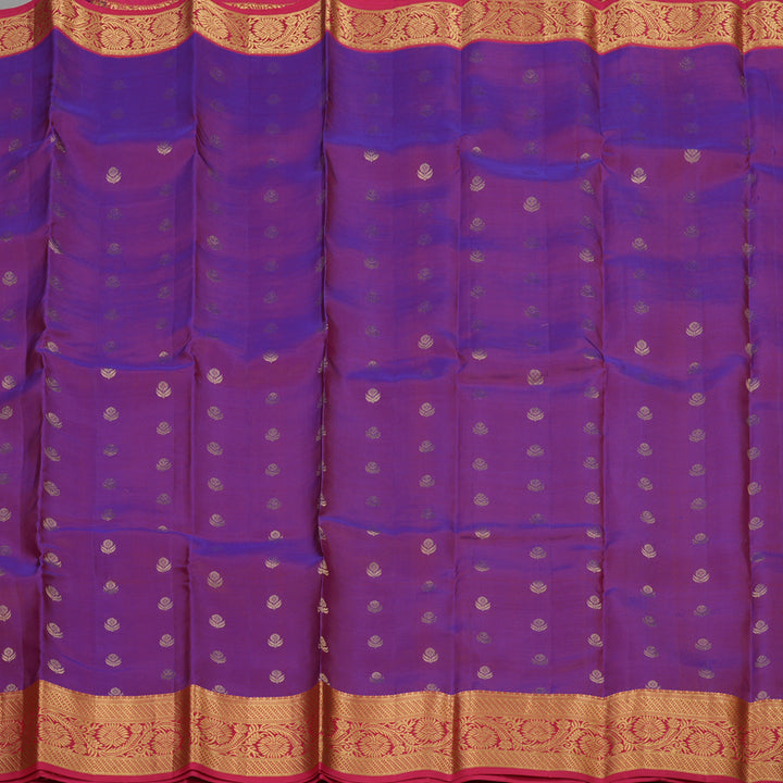 Hayagrivas Handloom Kanjivaram Silk Saree in Purple with Dark Pink Border KBE999I1-43