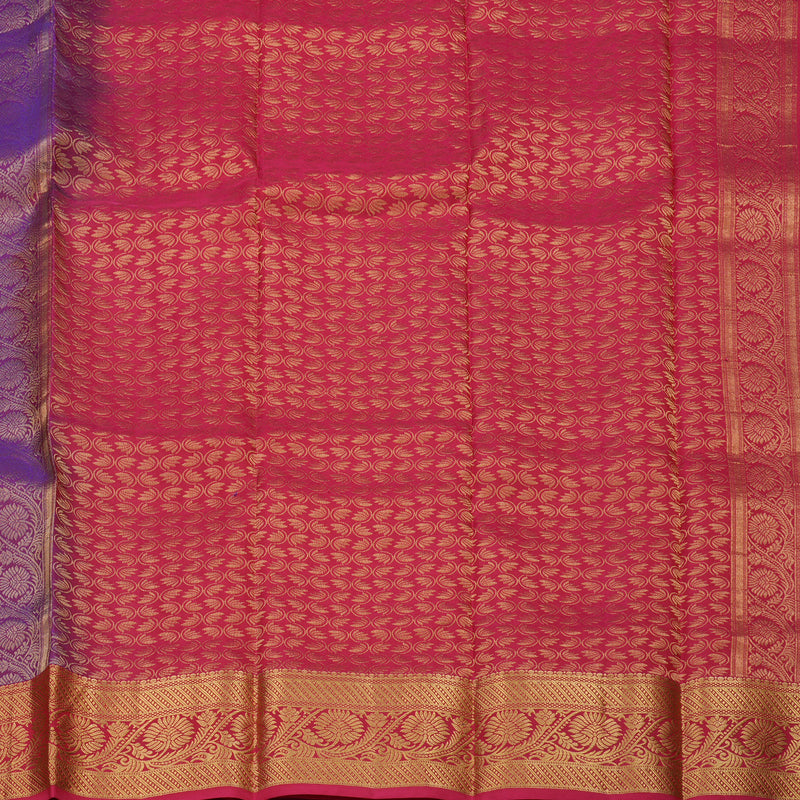 Hayagrivas Handloom Kanjivaram Silk Saree in Purple with Dark Pink Border KBE999I1-43