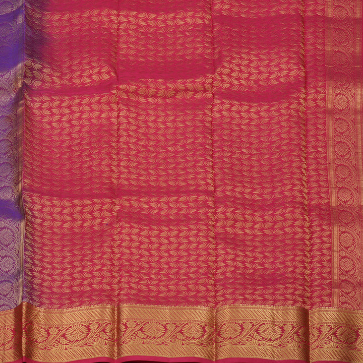 Hayagrivas Handloom Kanjivaram Silk Saree in Purple with Dark Pink Border KBE999I1-43