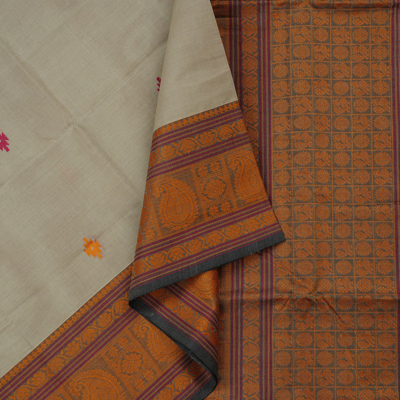 Hayagrivas Handloom Pure Cotton Saree in Soothing Beige KBE99D1-3