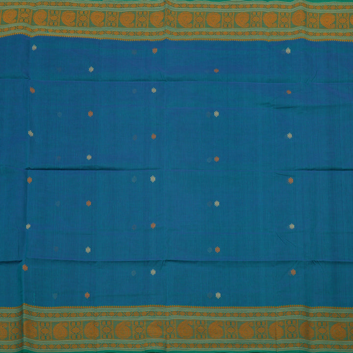 Hayagrivas Handloom Pure Cotton Saree in Tranquil Blue KBE99D1-4
