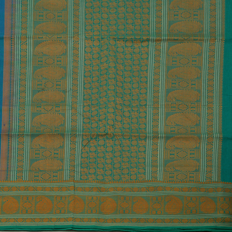 Hayagrivas Handloom Pure Cotton Saree in Tranquil Blue KBE99D1-4