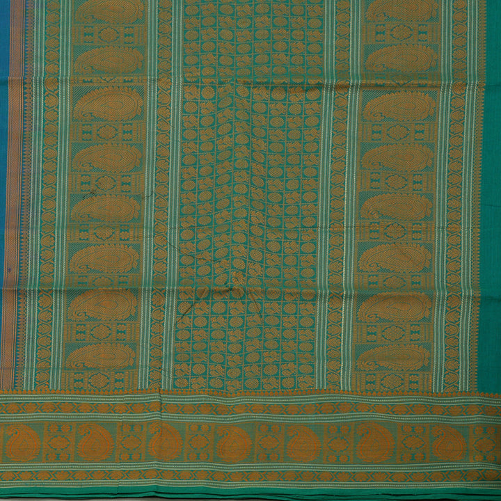 Hayagrivas Handloom Pure Cotton Saree in Tranquil Blue KBE99D1-4
