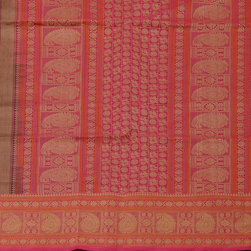 Hayagrivas Handloom Pure Cotton Saree in Opulent Dark Purple KBE99D1-6