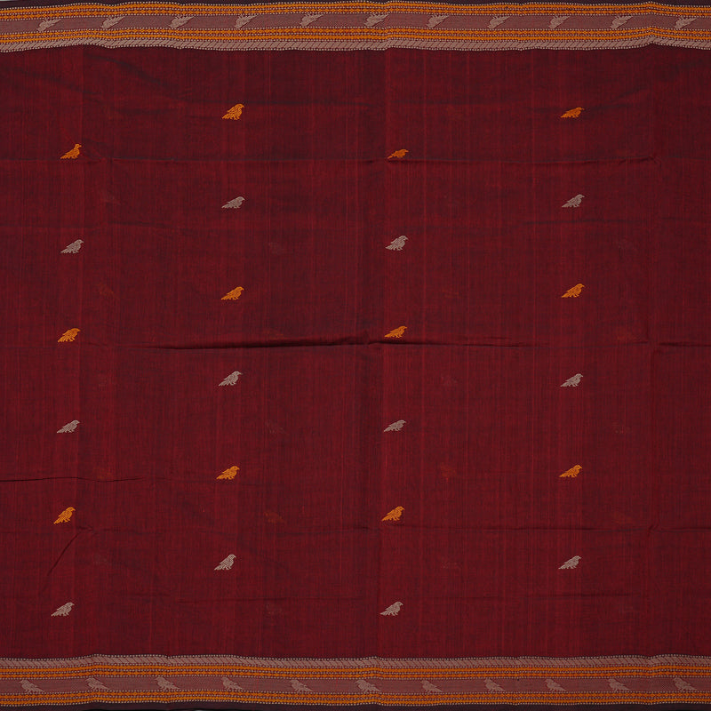 Hayagrivas Handloom Pure Cotton Saree in Wine Maroon KBE99D10-3