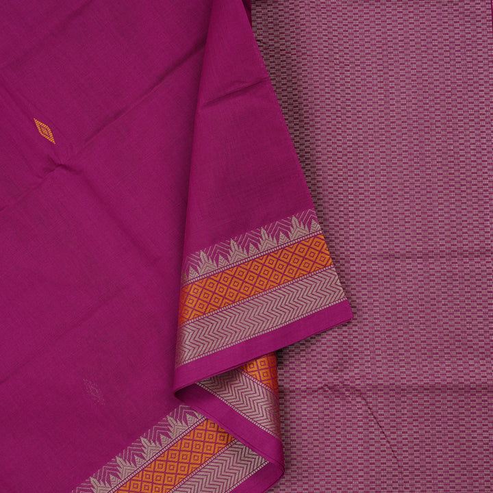 Hayagrivas Handloom Pure Cotton Saree in Enchanting Purple KBE99D14-1