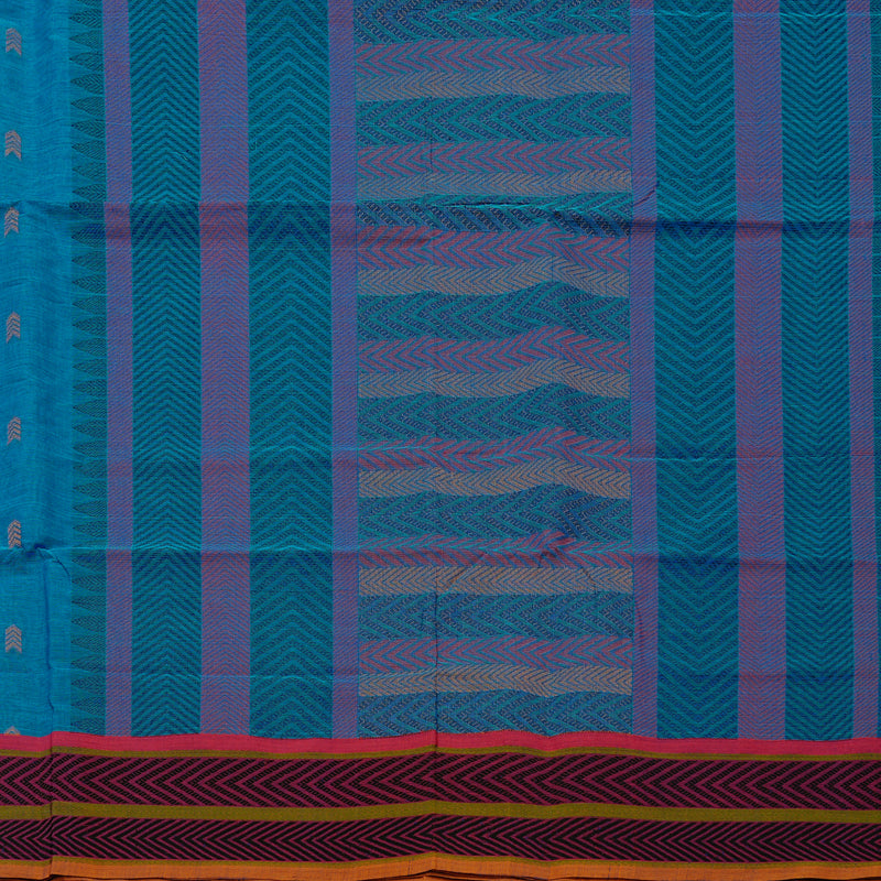 Hayagrivas Handloom Pure Cotton Saree in Radiant Sky Blue KBE99D2-4