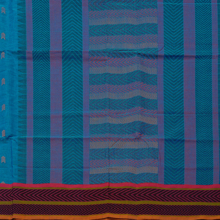 Hayagrivas Handloom Pure Cotton Saree in Radiant Sky Blue KBE99D2-4