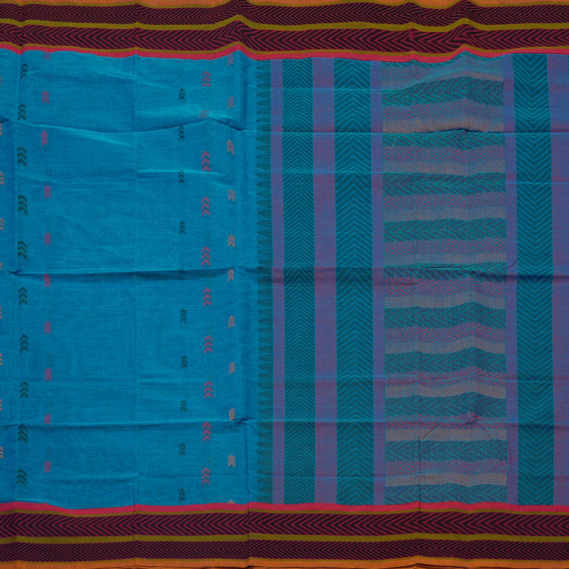 Hayagrivas Handloom Pure Cotton Saree in Radiant Sky Blue KBE99D2-4
