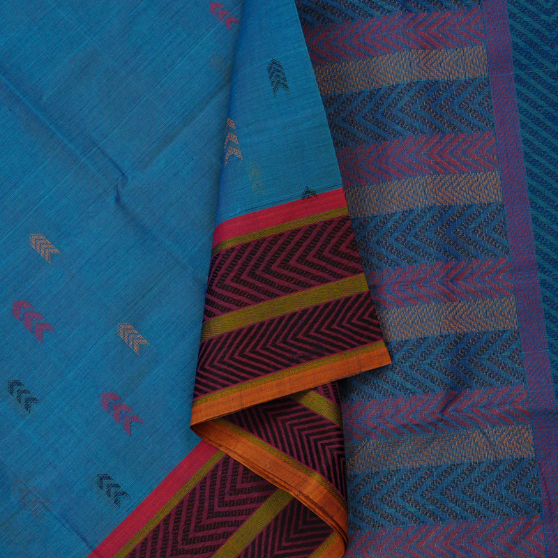 Hayagrivas Handloom Pure Cotton Saree in Radiant Sky Blue KBE99D2-4