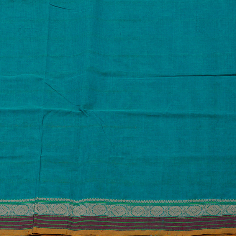 Hayagrivas Handloom Rama Blue Cotton Saree With Veldhari KBE99D3-1