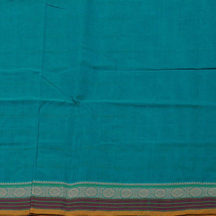 Hayagrivas Handloom Rama Blue Cotton Saree With Veldhari KBE99D3-1