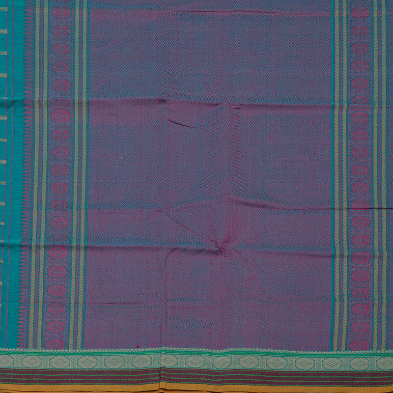 Hayagrivas Handloom Rama Blue Cotton Saree With Veldhari KBE99D3-1