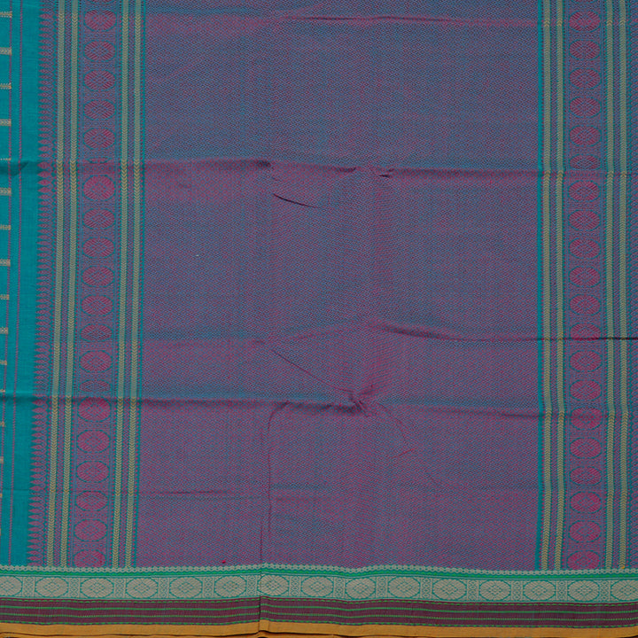 Hayagrivas Handloom Rama Blue Cotton Saree With Veldhari KBE99D3-1
