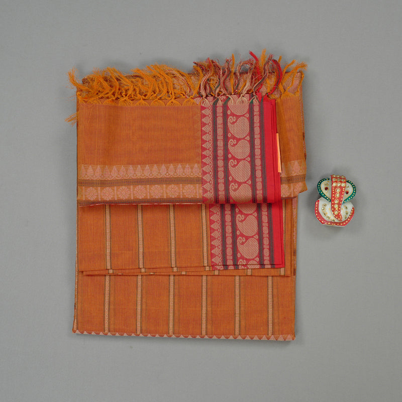 Hayagrivas Handloom Pure Cotton Saree in Luxe Honey Mustard KBE99D5-3