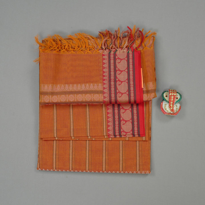 Hayagrivas Handloom Pure Cotton Saree in Luxe Honey Mustard KBE99D5-3