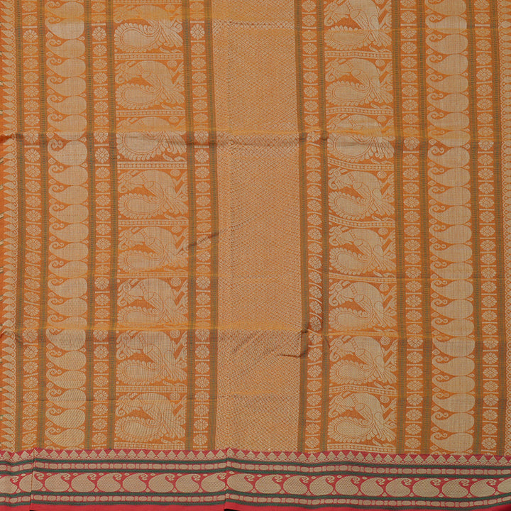 Hayagrivas Handloom Pure Cotton Saree in Luxe Honey Mustard KBE99D5-3