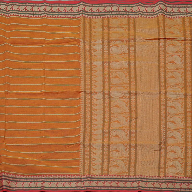 Hayagrivas Handloom Pure Cotton Saree in Luxe Honey Mustard KBE99D5-3