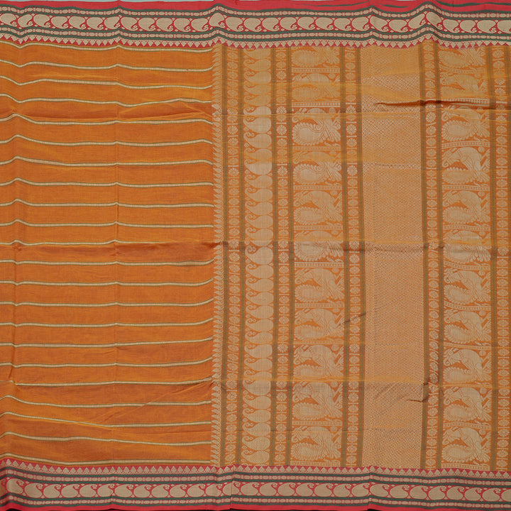 Hayagrivas Handloom Pure Cotton Saree in Luxe Honey Mustard KBE99D5-3