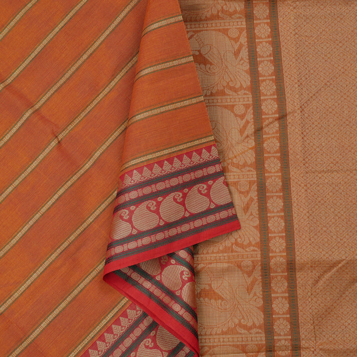 Hayagrivas Handloom Pure Cotton Saree in Luxe Honey Mustard KBE99D5-3