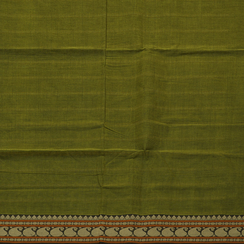 Hayagrivas Handloom Pure Cotton Saree in Striking Olive Green KBE99D5-4