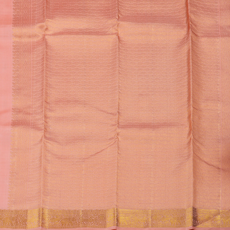 Hayagrivas Peach Pink Handloom Kanjivaram Silk Saree KBE9D1-7