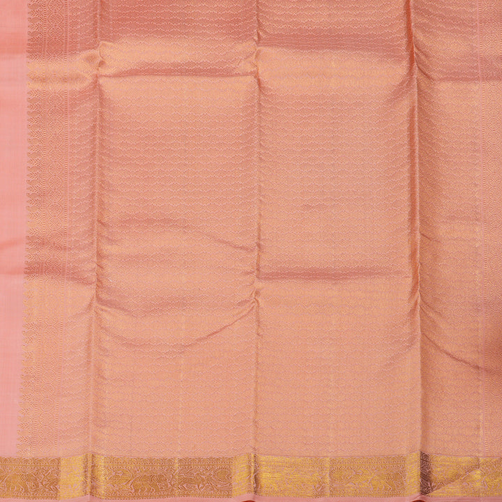 Hayagrivas Peach Pink Handloom Kanjivaram Silk Saree KBE9D1-7