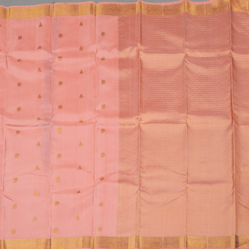 Hayagrivas Peach Pink Handloom Kanjivaram Silk Saree KBE9D1-7