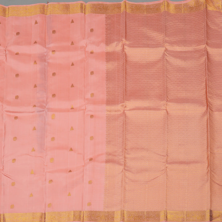 Hayagrivas Peach Pink Handloom Kanjivaram Silk Saree KBE9D1-7