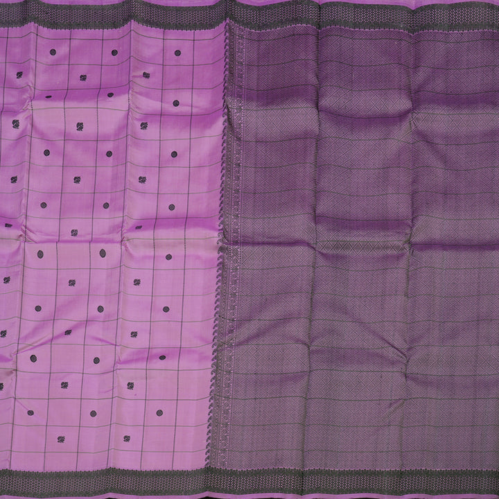 Hayagrivas Handloom Pure Kanjivaram Silk Saree in Stunning Lavender KBE9D2-4