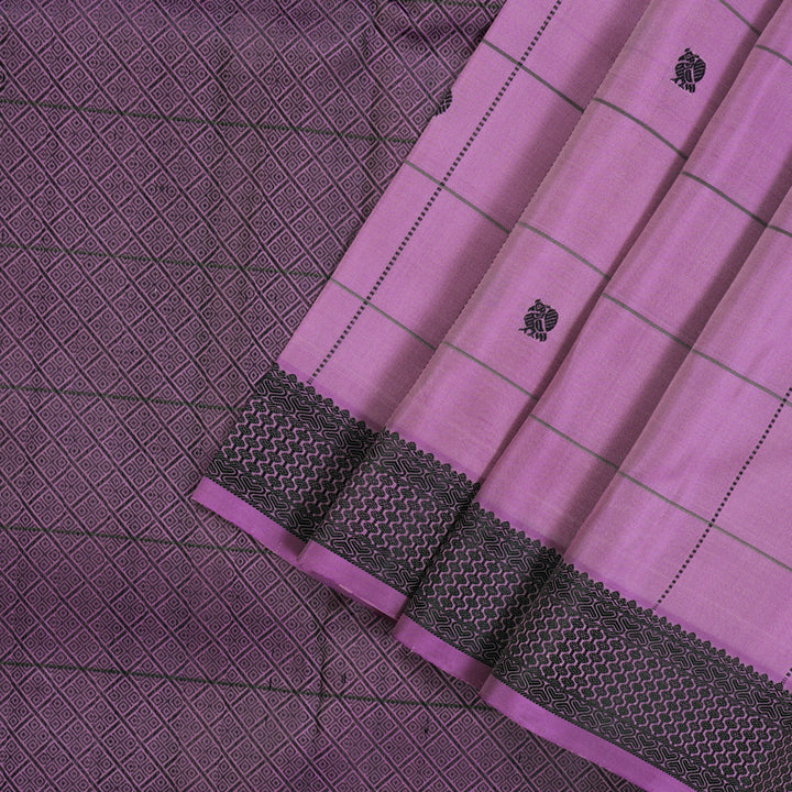 Hayagrivas Handloom Pure Kanjivaram Silk Saree in Stunning Lavender KBE9D2-4