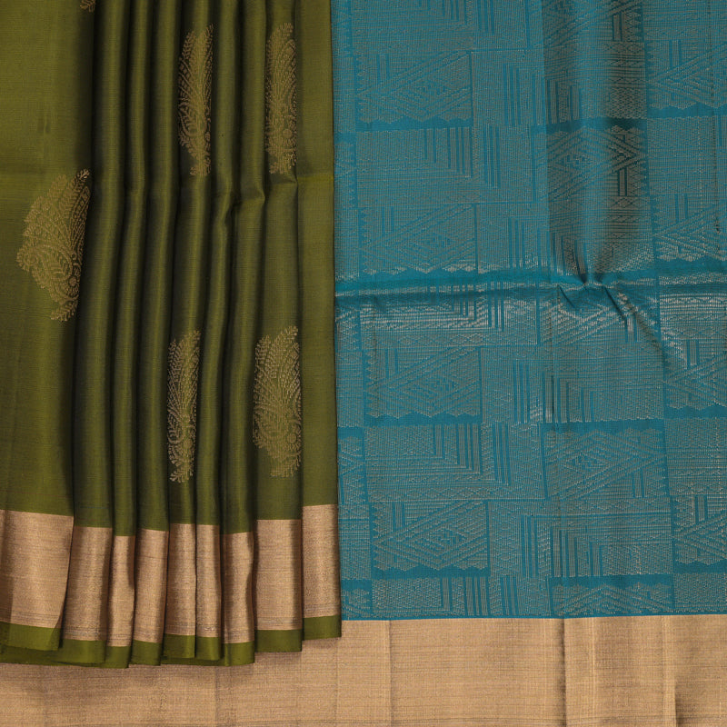 Hayagrivas Mehandi Green Handloom Soft Silk Saree KBF1000I1-19