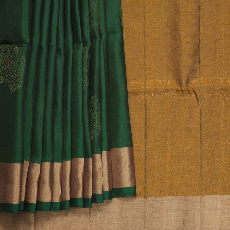 Hayagrivas Bottle Green Handloom Soft Silk Saree KBF1000I1-31