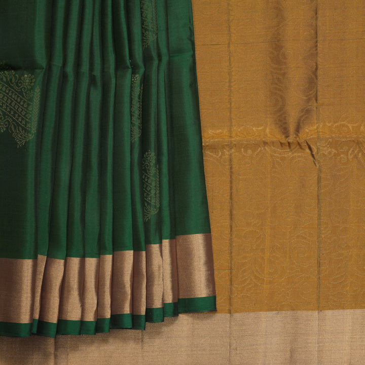 Hayagrivas Bottle Green Handloom Soft Silk Saree KBF1000I1-31
