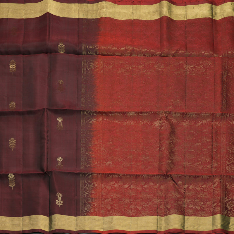 Hayagrivas Dark Maroon Handloom Soft Silk Saree KBF1000I1-40