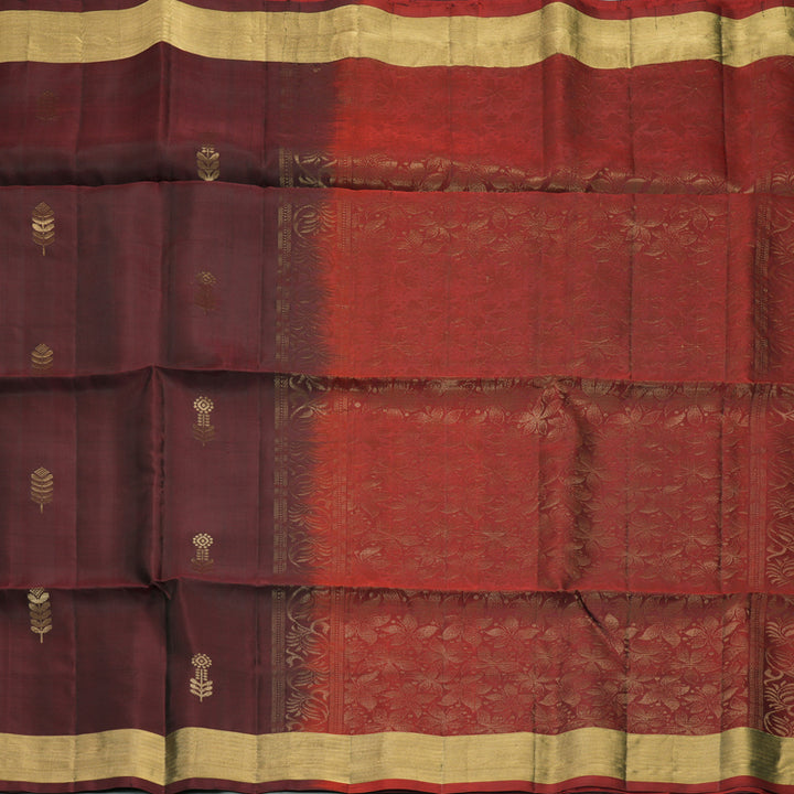 Hayagrivas Dark Maroon Handloom Soft Silk Saree KBF1000I1-40