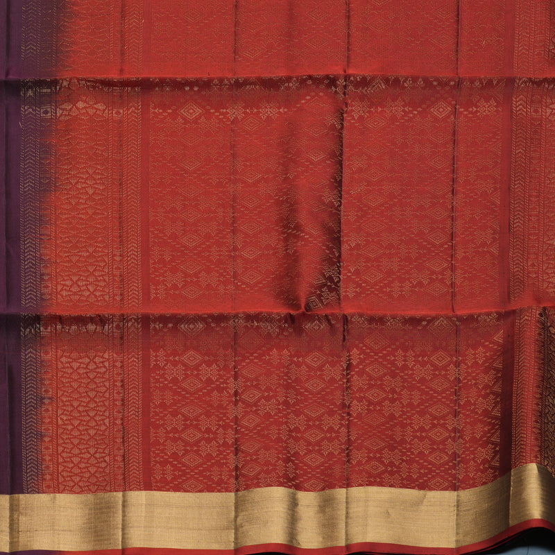 Hayagrivas Deep Jamun Handloom Soft Silk Saree KBF1000I1-5