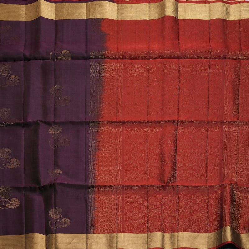 Hayagrivas Deep Jamun Handloom Soft Silk Saree KBF1000I1-5