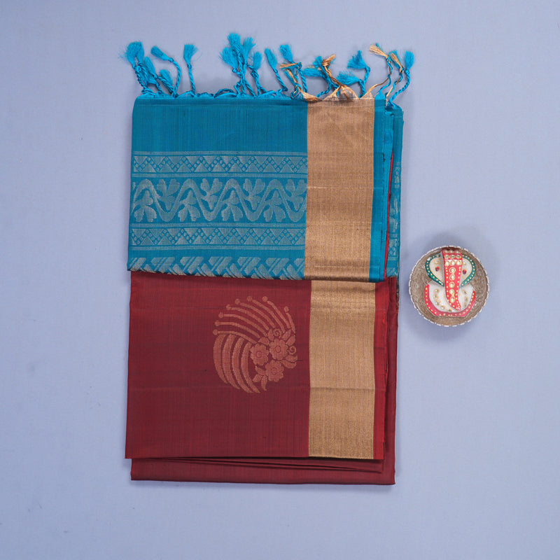 Hayagrivas Maroon Handloom Soft Silk Saree KBF1000I1-60