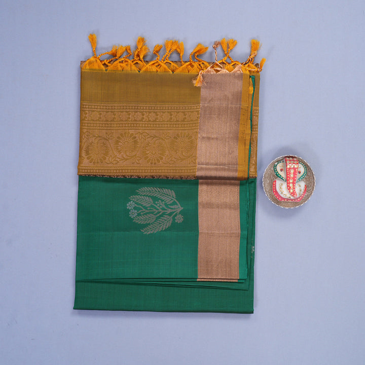 Hayagrivas Dark Green Handloom Soft Silk Saree KBF1000I1-68