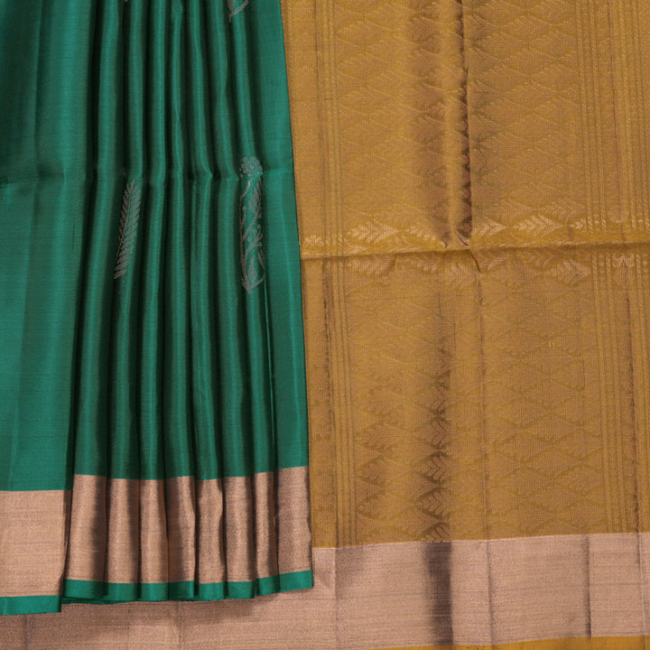 Hayagrivas Dark Green Handloom Soft Silk Saree KBF1000I1-68